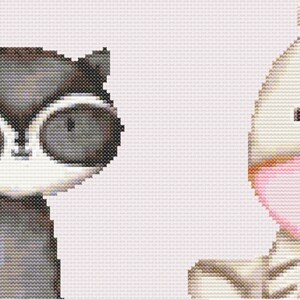 Korsstygnsmönster för babydjur - korsstygn för barnkammaren - korsstygn för djur - babyshowerpresent - lejon, björn, elefant, zebra PDF-nedladdning bild 5