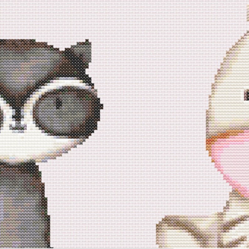 Korsstygnsmönster för babydjur - korsstygn för barnkammaren - korsstygn för djur - babyshowerpresent - lejon, björn, elefant, zebra PDF-nedladdning bild 5
