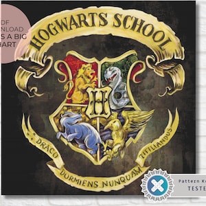 School of Magic Crest - HP Cross stitch pattern - Magic Castle - Magic fandom - PDF Digital Download - Pattern Keeper compatible