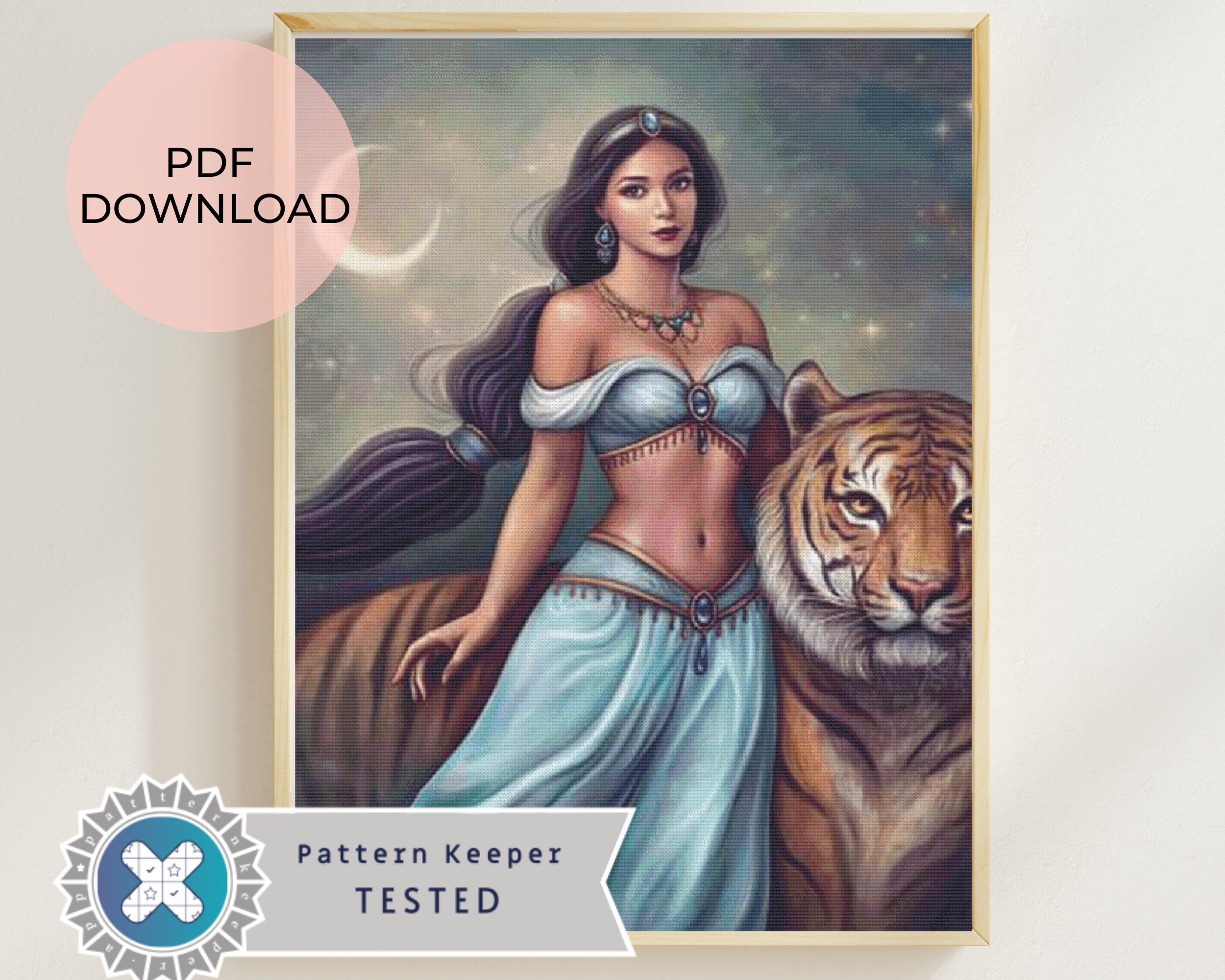 Real Princess Series - New World Princess - Cross Stitch pattern - PDF download - Cross stitch chart Cartoon Princess