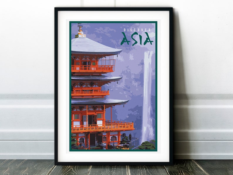 Asia Vintage Travel price Art Poster Translated