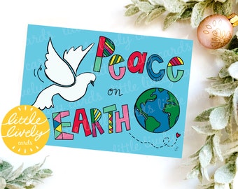 Christmas Card - Peace on Earth - Custom - With Photo- Digital File ...
