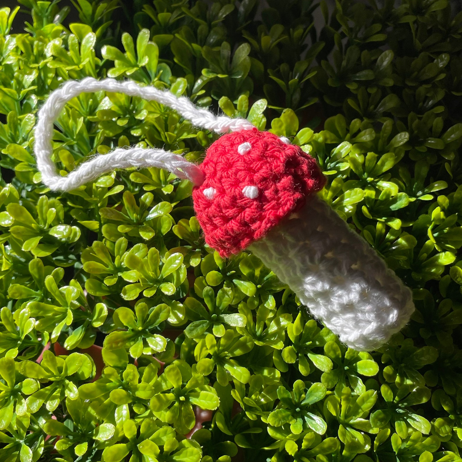 Crocheted Mushroom Lip Balm Holder Keychain Handmade in Etsy