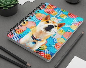 Spiral Bound Journal, Shiba Inu Notebook, Red Shiba Inu Doggy Notebooks, Gift for Dog Lover, Cute Notepads, Pet