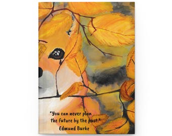 Shiba Inu Notebook, Autumn, Fall Time, Hardcover Journal Matte, Watercolors Painting Notebook, Notebook for Dog Lover, Pet