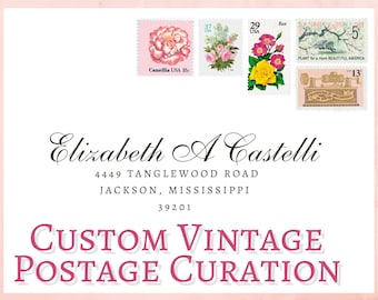 Vintage Stamp Curation - CUSTOM Wedding Invitation Postage Sets || Flat Lays & Details Shots || One Ounce -- Flat Fee