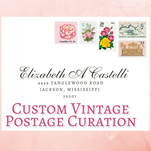 Vintage Stamp Curation - CUSTOM Wedding Invitation Postage Sets || Flat Lays & Details Shots || One Ounce -- Flat Fee