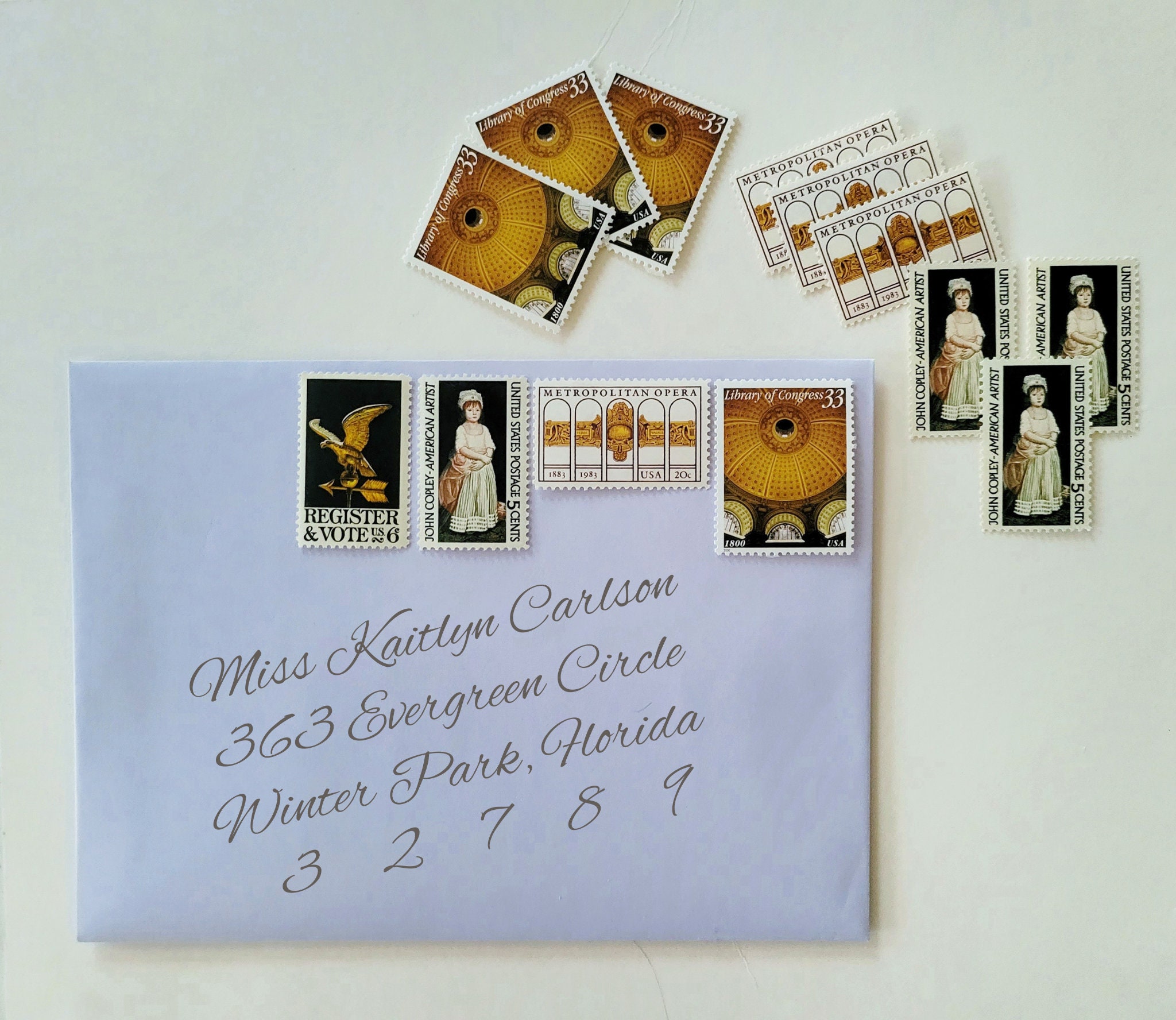 Vintage Stamps – Paper Hearts Invitations
