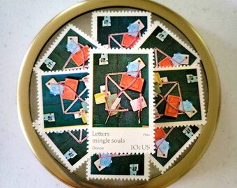 Vintage Postage || 5x "Famous Works of Art: Peto" 10c (1974) || Emerald, Jewel Tones || Unused Stamps for Wedding Invitation