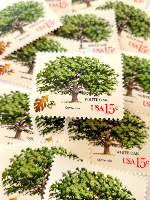 Vintage Postage || 5x White Oak Tree 15c (1978) || Unused 1oz Wedding Stamps