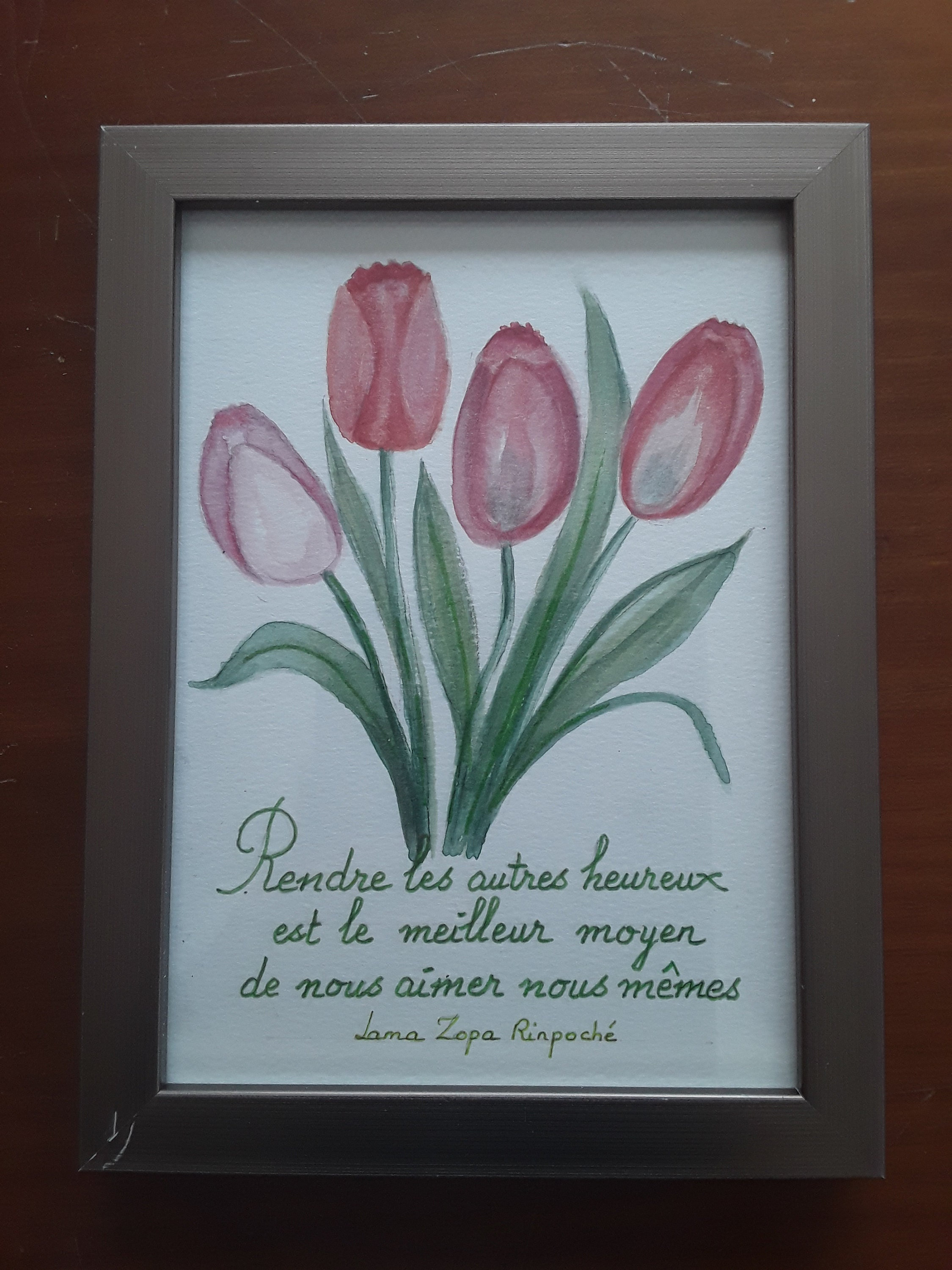 Aquarelle Originale Rendre Les Autres