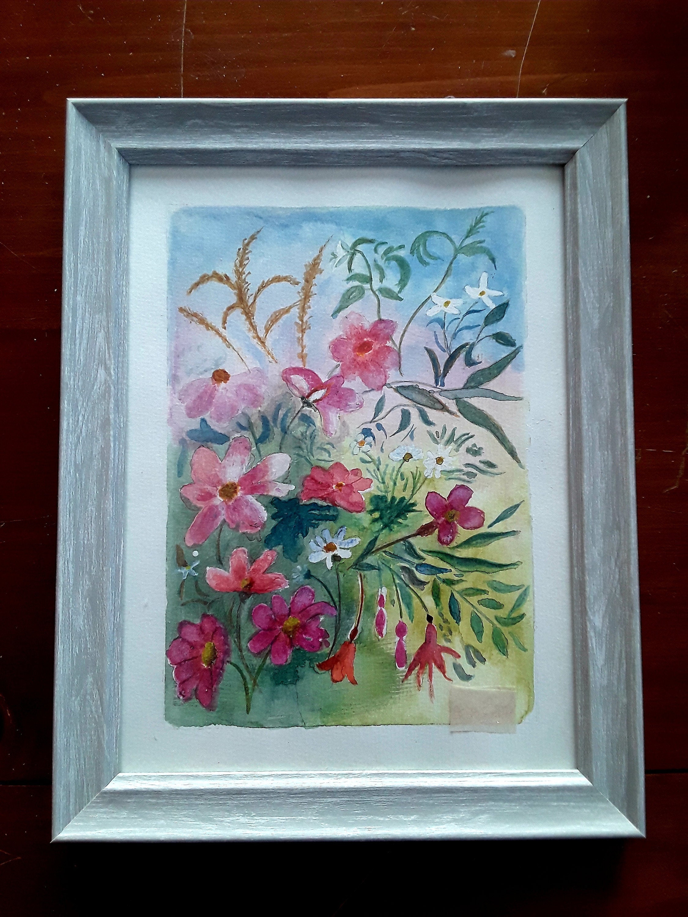 Aquarelle Originale Le Jardin en Liberte