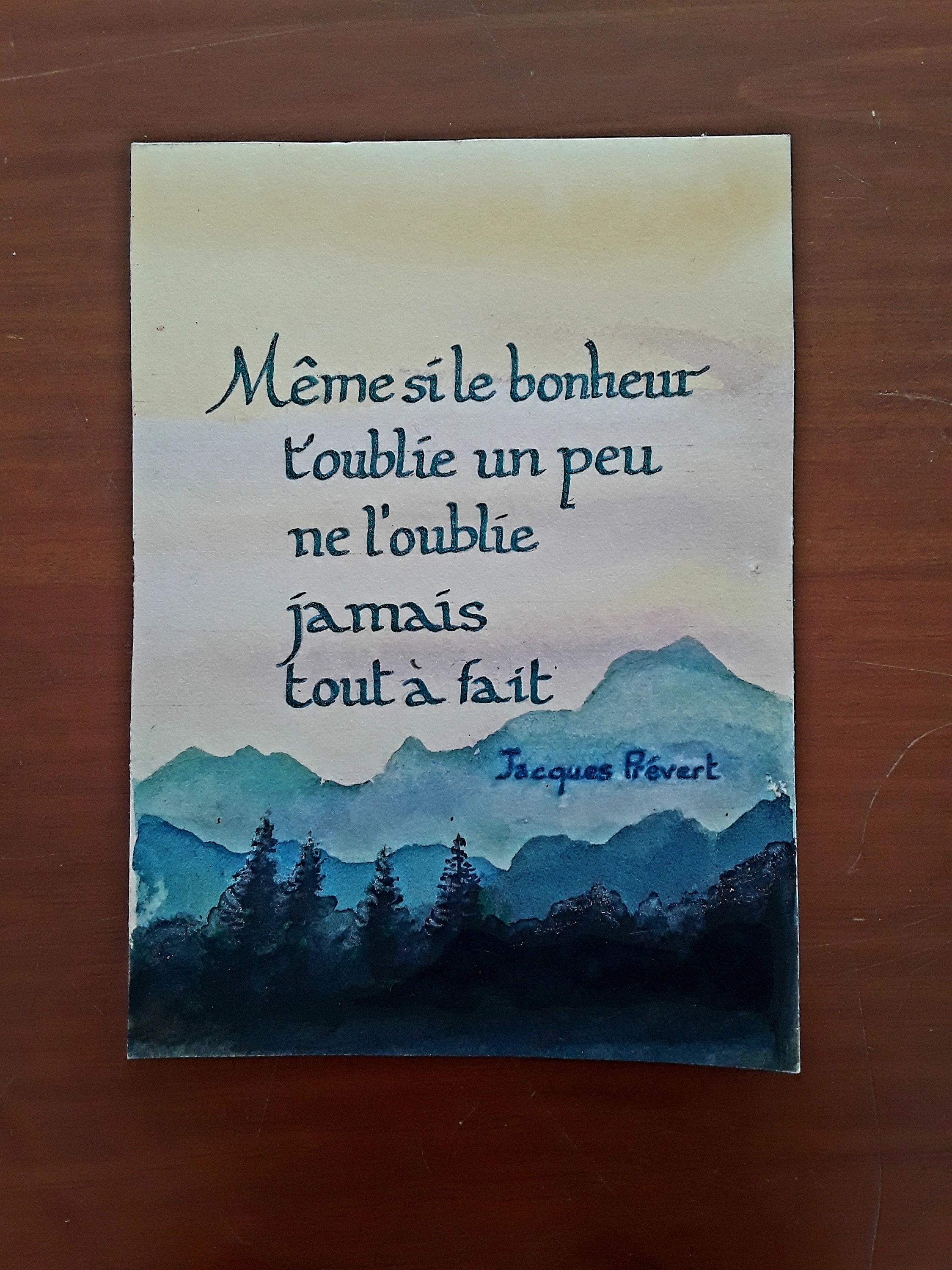 Aquarelle Originale Même Si Le Bonheur