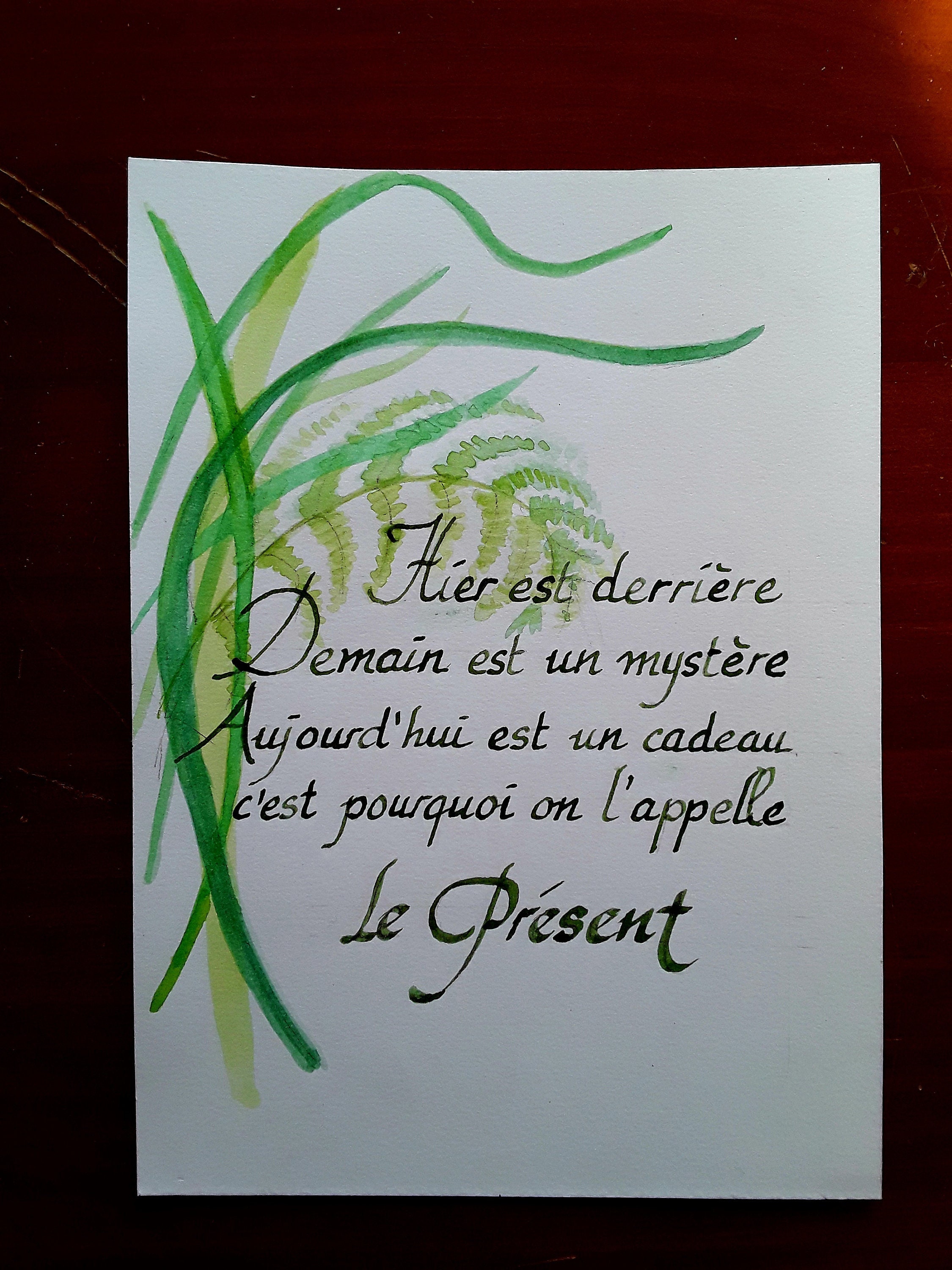 Aquarelle Originale Hier Est Derrière