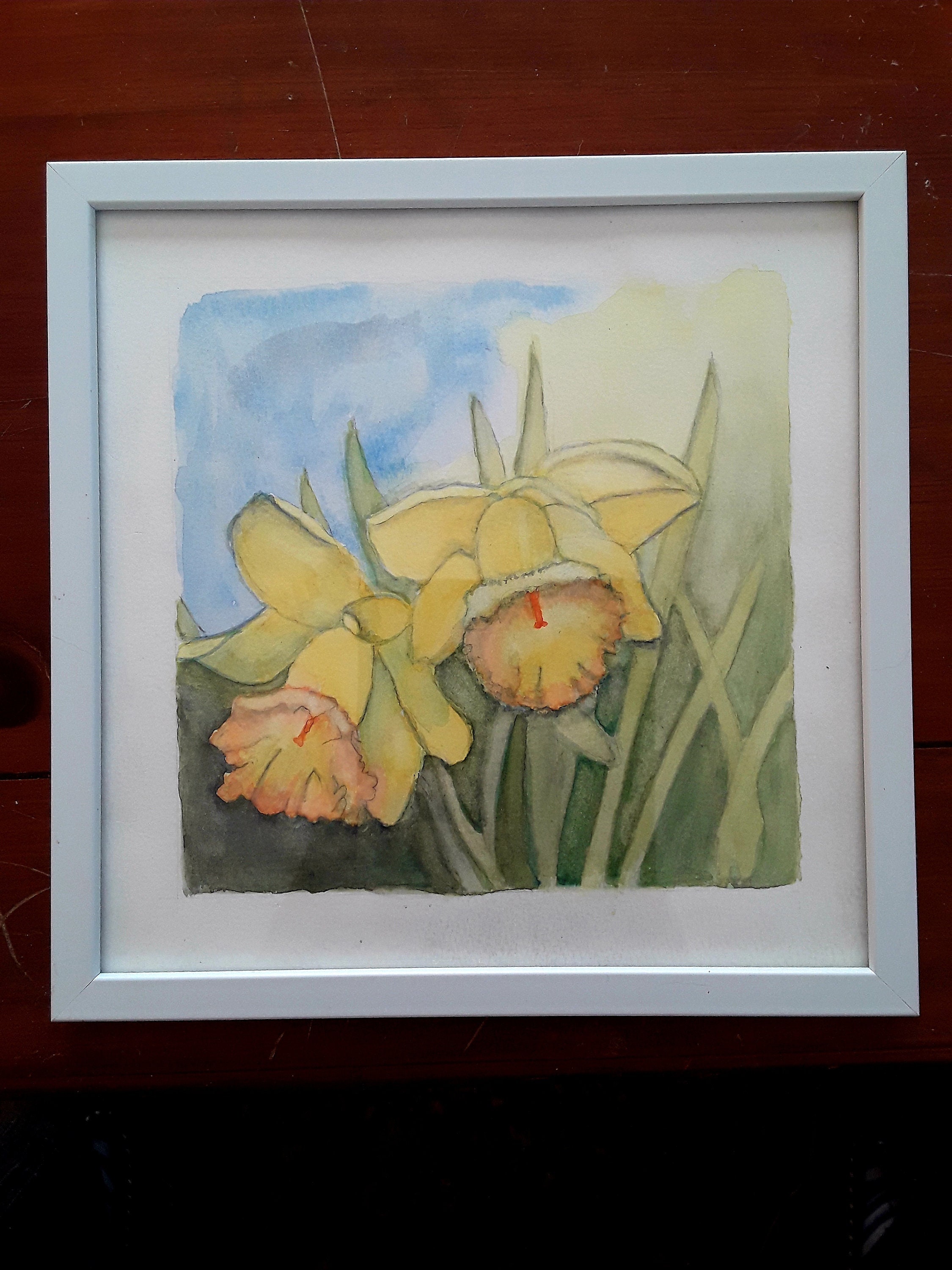 Aquarelle Originale Les Jonquilles