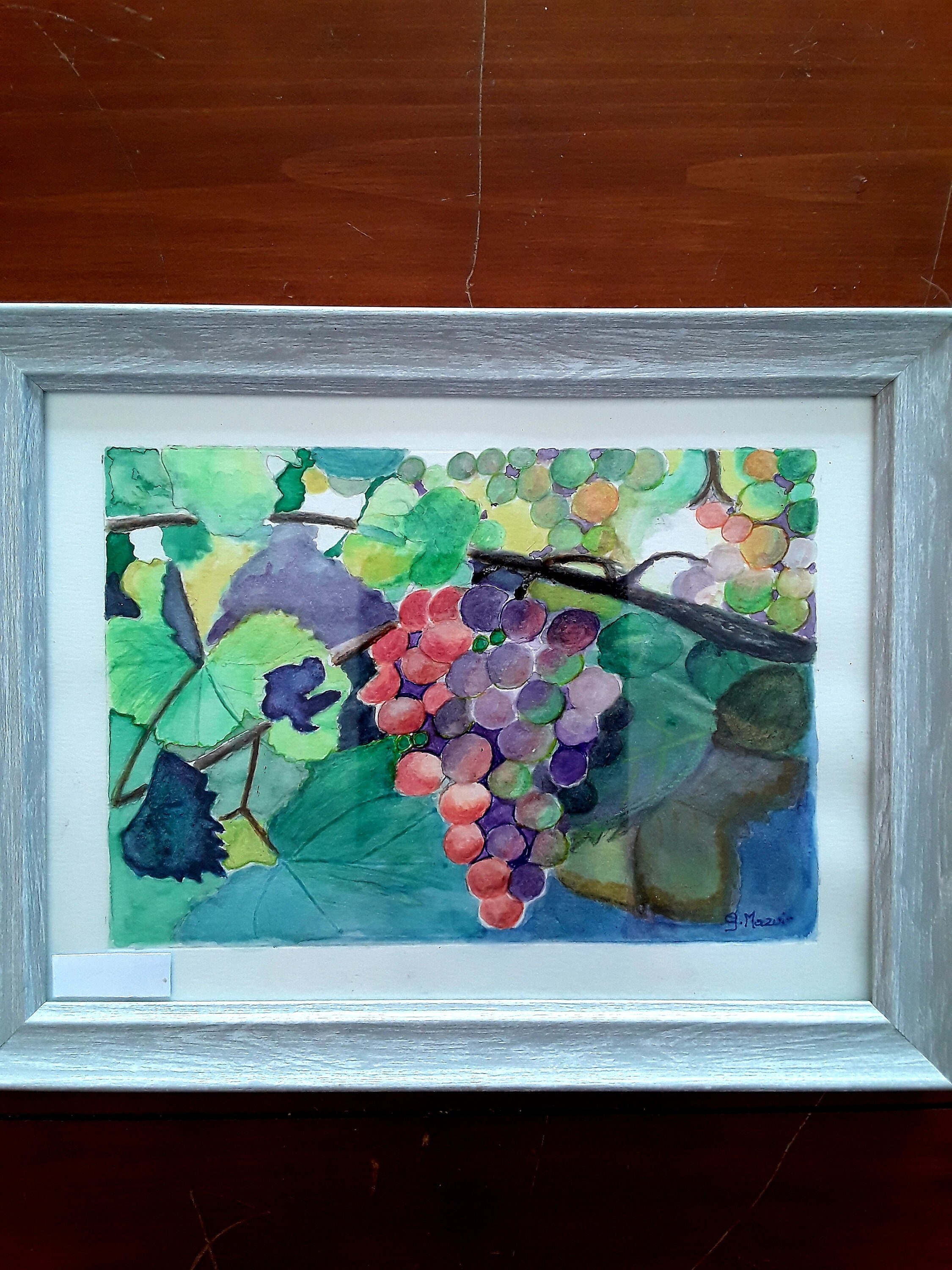 Aquarelle Originale La Grappe de Raisin