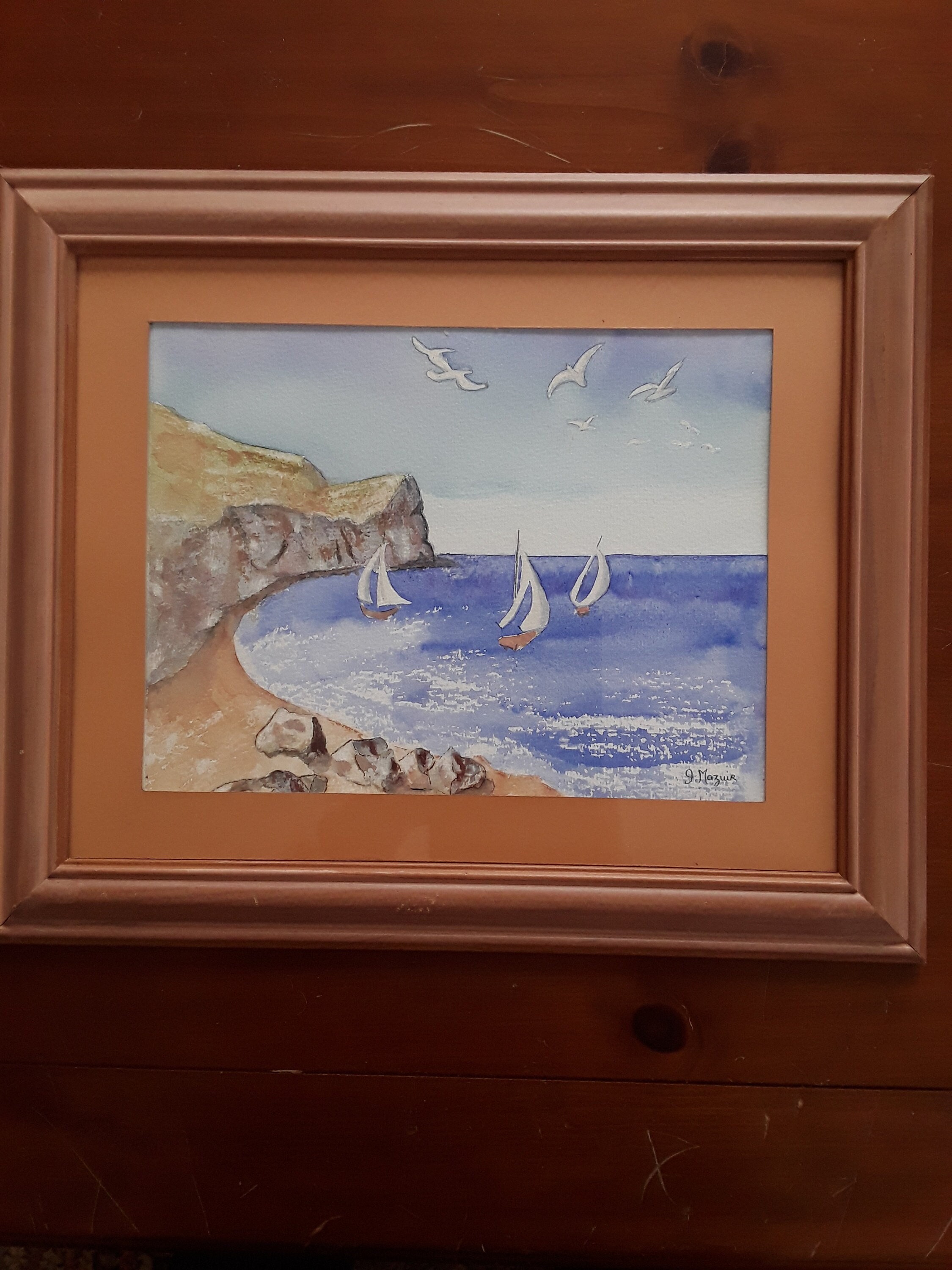 Aquarelle Originale La Côte Normande