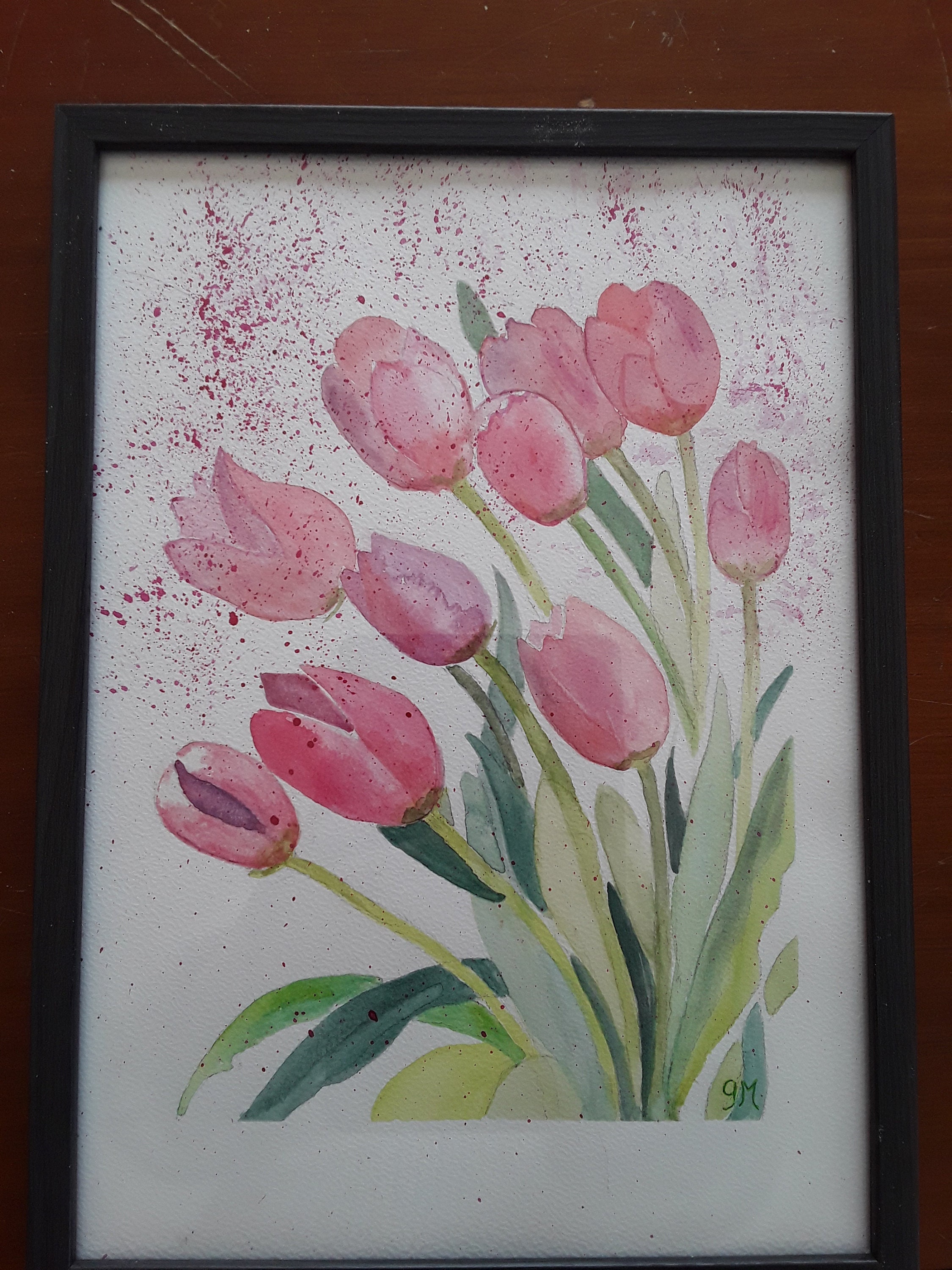 Aquarelle Originale Les Tulipes