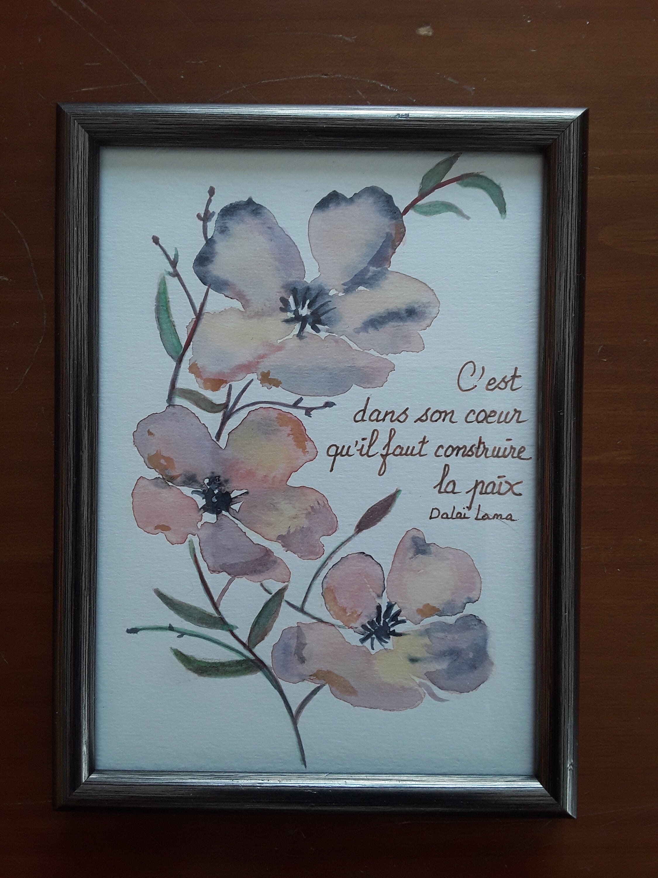 Aquarelle Originale C'est Dans Son Coeur