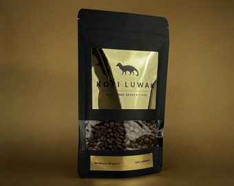 Most Rarest World Coffee - Kopi Luwak Wild Highest Quality 80g Whole Beans