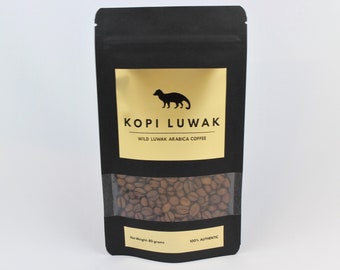 Wild Kopi Luwak Coffee - 80g Whole Beans, Roasted to Perfection