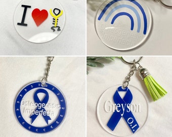 Osteogenesis Imperfecta Keychain| OI| OI Awareness| Wishbone Day| Unbreakable Spirit| Personalization