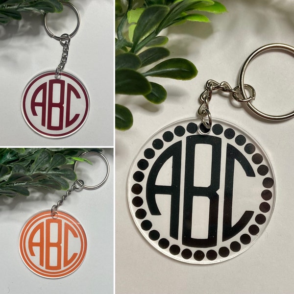 Monogram Keychain| Circle Monogram| keychain| Key accessories| gifts for her| customize| tassel keychain