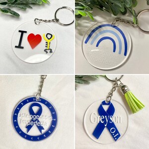 Osteogenesis Imperfecta Keychain| OI| OI Awareness| Wishbone Day| Unbreakable Spirit| Personalization