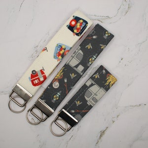 Camper Rv Fabric Key Fob| Wristlet| Keychain| Accessories| Camping| Retro