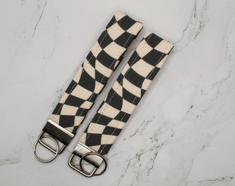 Wavy Checkered Fabric Key Fob| Accessories| Keychain