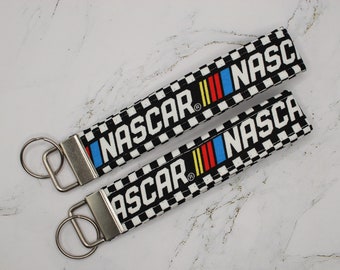 NASCAR Key Fob| Wristlet| Key Ring| Keychain| Nascar| Checkered Flag