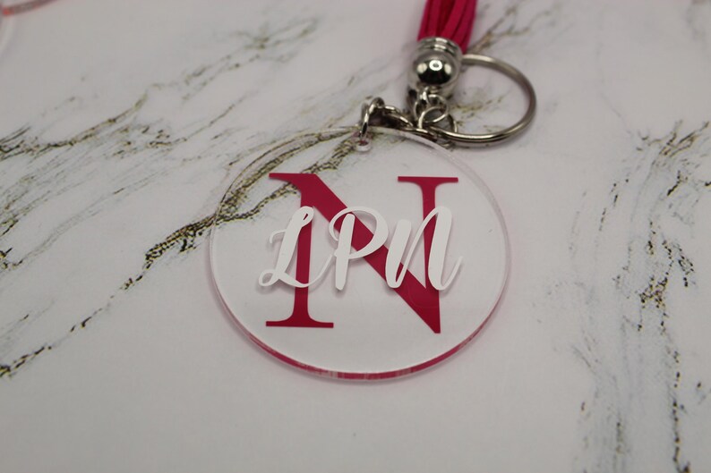 Initial Monogram Keychain| Name Keychain| Circle Keychain| Personalize ...