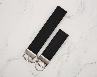 Black Fabric Key Fob Wristlet| Keychain| Accessory| Wrist Strap