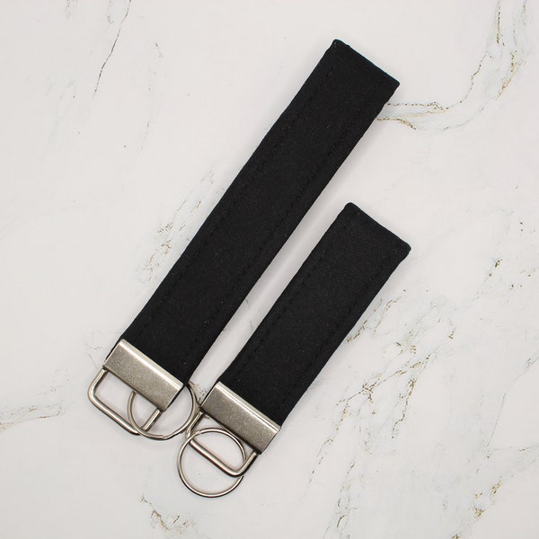 Black Fabric Key Fob Wristlet| Keychain| Accessory| Wrist Strap