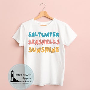 Saltwater Seashells Sunshine toddler or kids beach tshirt