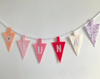 Felt bunting garland for Birthday Parties,High Chair Banner, felt banner, nursery name bunting, Adorable custom name sign, pet name tags