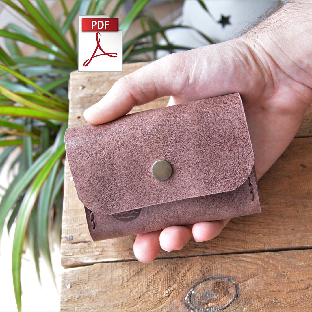 Leather Card Holder Pattern, Leather Card Case PDF Template, Card Case