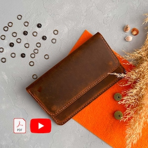 Leder Muster Passhülle Vorlage | Handgemachter Reise-Geldbörsen-Organizer, PDF Clutch Pattern für Handy & Dokumente