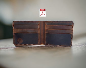 Leather pattern, wallet PDF template, bifold PDF pattern, DIY leather craft, handmade wallet