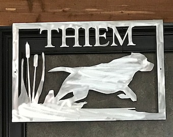 Labrador Personalized Metal Sign-Metal Wall Sign-Yard Art-Lake Decor-Plasma Cut-Wildlife Art-New Home Gift-Outdoor Decor-Labrador-Hunting