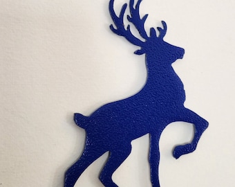 Christmas tree ornament, deer, gift, holiday, metal art