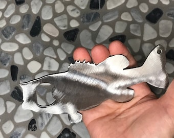 Largemouth Bass Bottle Opener-Keychain-Fishing-Fisherman-Barware-Beer-Father's Day Gift-Birthday Gift-Funny Drinking Gift-Metal Bar Decor