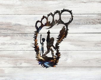 Bigfoot Alien Metal Wall Art/Rustic Cabin Lodge Decor/Indoor and Outdoor