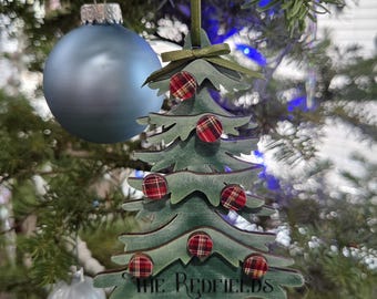 Custom Name Christmas Tree Ornaments, Hand Painted, Laser Cut, 3D