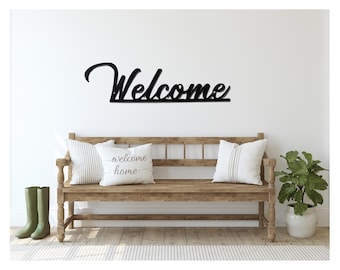 Welcome Metal Sign, Farmhouse Porch Decor, Wedding Gift