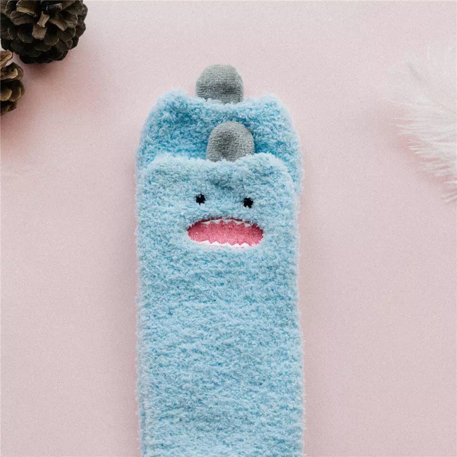 Monster Fuzzy Socks Fluffy Girl Women Lady Cute Embroidery - Etsy