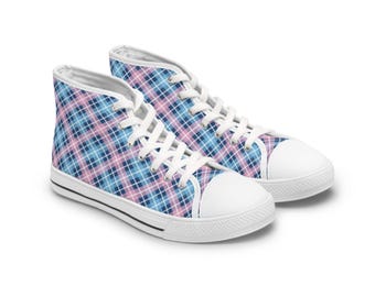 Sneakers alte a quadri: scarpe casual alla moda da donna