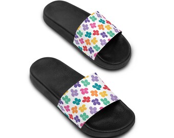 Floral Women's Slide Sandals: Comfortable PVC Beach Slip-Ons
