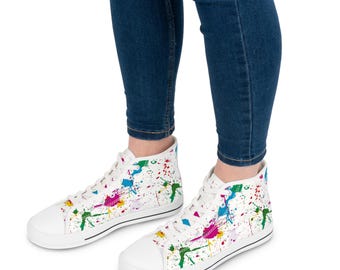 Vibrant High Top Sneakers: Colorful Canvas Shoes, Funky Fashion