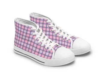 Sneakers alte a quadri: scarpe casual alla moda da donna